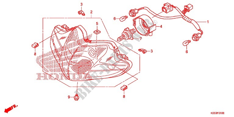 PHARE pour Honda WAVE 110 front brake disk de 2012