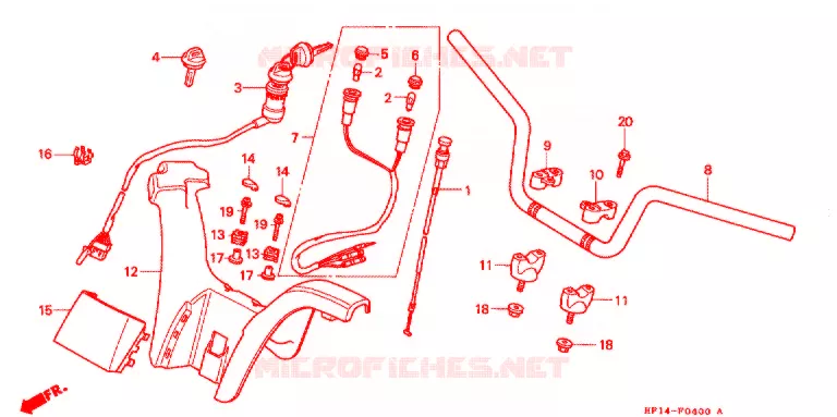 GUIDON Honda ATV 200 FOURTRAX 1991  TRX200M