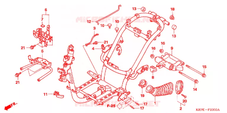 CADRE Honda SCOOTER 100 LEAD 2003  SCV1003