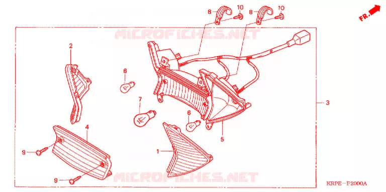 FEUX ARRIERE Honda SCOOTER 100 LEAD 2003  SCV1003