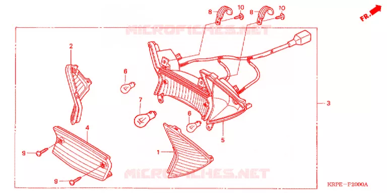 FEUX ARRIERE Honda SCOOTER 100 LEAD 2003  SCV1003