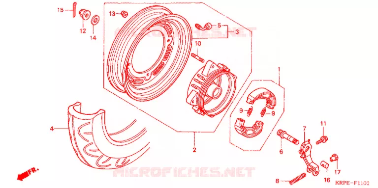 ROUE ARRIERE Honda SCOOTER 100 LEAD 2003  SCV1003