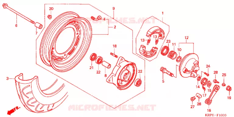 ROUE AVANT Honda SCOOTER 100 LEAD 2003  SCV1003