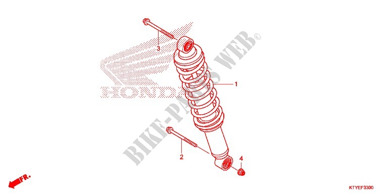 AMORTISSEUR ARRIERE pour Honda CBR 125 BLACK de 2014