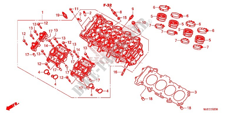 CULASSE pour Honda CB 650 F ABS TRICOLOR de 2014