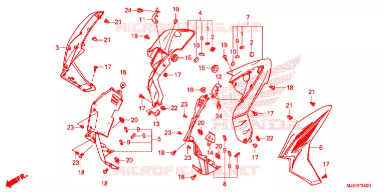 OUIES DE RADIATEUR Honda MOTO 650 CB 2015  CB650FAE
