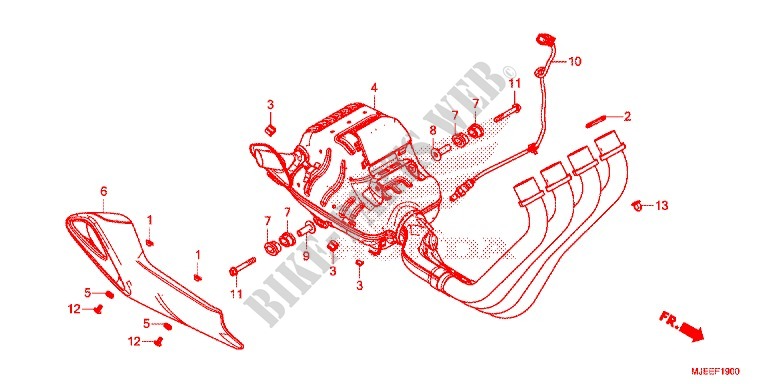 SILENCIEUX D'ECHAPPEMENT pour Honda CB 650 F ABS TRICOLOR de 2014