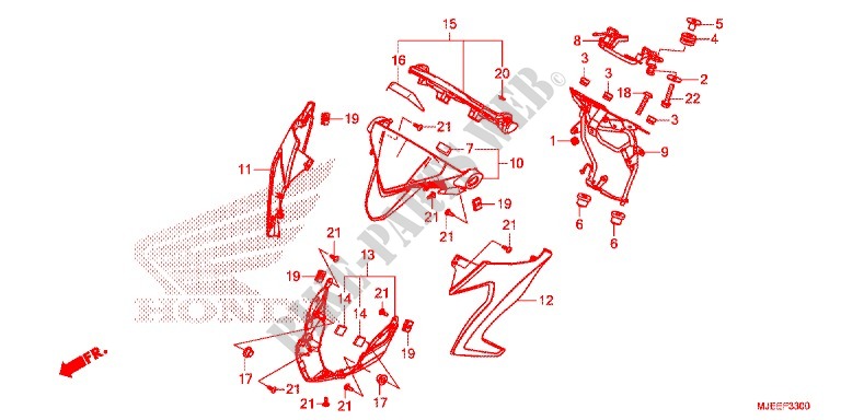 CAPOT DE COMPTEUR pour Honda CB 650 F ABS de 2015