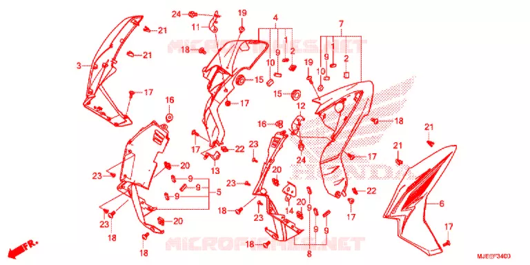 OUIES DE RADIATEUR Honda MOTO 650 CB 2014  CB650FAE