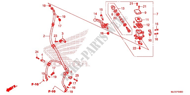 MAITRE CYLINDRE DE FREIN AVANT (CB650F) pour Honda CB 650 F TRICOLOR de 2014
