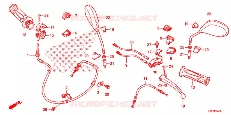 LEVIER DE GUIDON - CABLE - COMMODO Honda SCOOTER 125 SH 2016  ANC125F