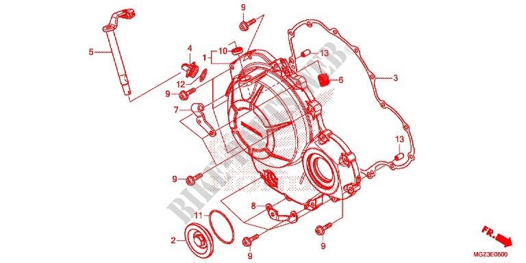 CARTER MOTEUR DROIT pour Honda CBR 500 R de 2014
