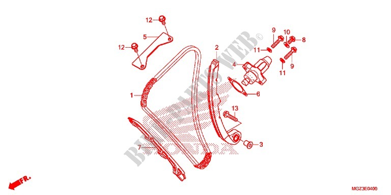 CHAINE DE DISTRIBUTION   TENDEUR pour Honda CBR 500 R de 2014