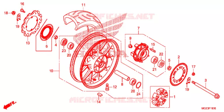 ROUE ARRIERE Honda MOTO 500 CBR 2014  CBR500RE