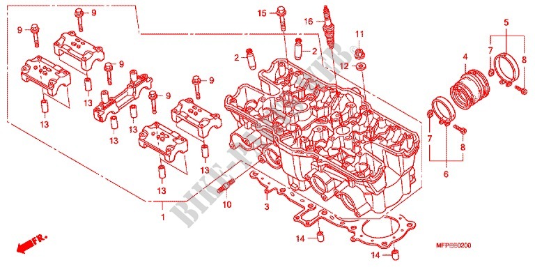 CULASSE pour Honda CB 1300 ABS, TETE DE FOURCHE de 2011