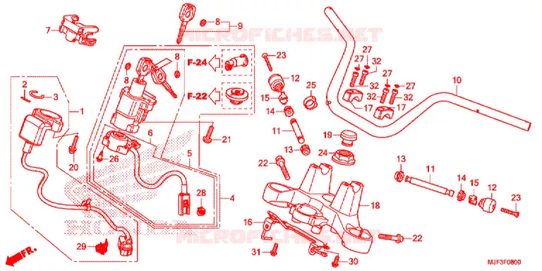 GUIDON - TE DE FOURCHE Honda MOTO 700 CTX 2015  CTX700DF