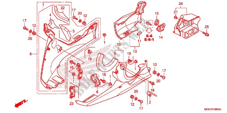 CARENAGES INFERIEUR pour Honda VFR 1200 F DCT de 2015