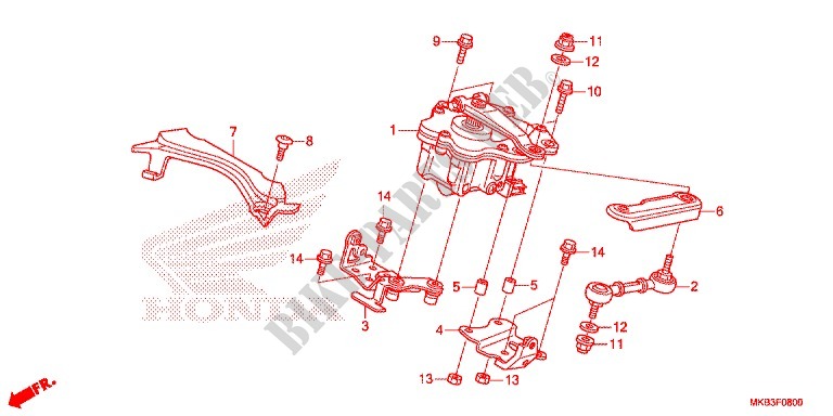 AMORTISSEUR DE DIRECTION pour Honda CBR 1000 RR ABS TRICOLORE de 2015