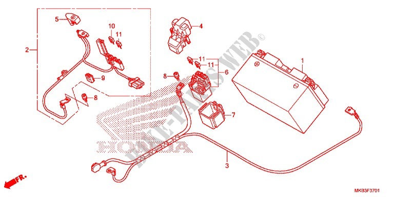 BATTERIE (CBR1000RA/SA) pour Honda CBR 1000 RR ABS TRICOLORE de 2015
