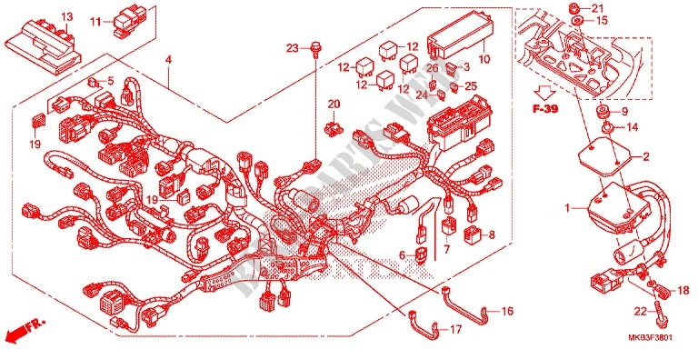 FAISCEAU DES FILS (CBR1000RA/SA) pour Honda CBR 1000 RR ABS TRICOLORE de 2015
