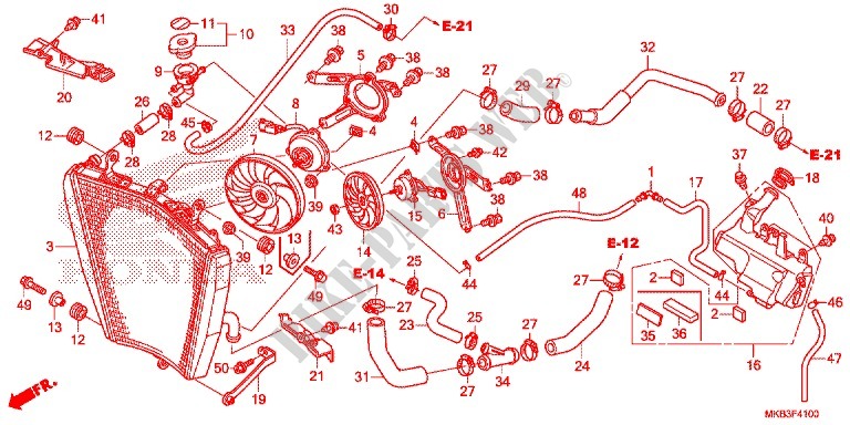 RADIATEUR pour Honda CBR 1000 RR ABS TRICOLORE de 2015
