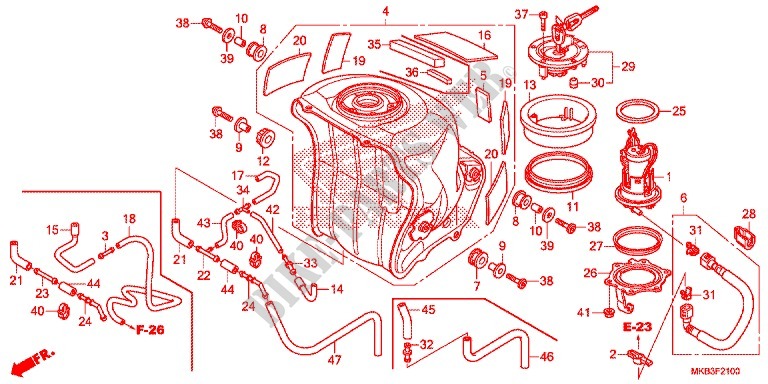 RESERVOIR A CARBURANT   POMPE A ESSENCE pour Honda CBR 1000 RR ABS TRICOLORE de 2015