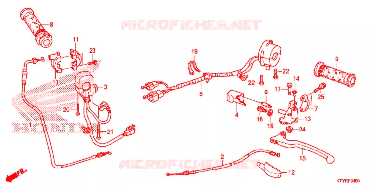 LEVIER DE GUIDON - CABLE - COMMODO Honda MOTO 125 CBR 2015  CBR125RSF