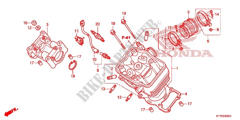 CULASSE pour Honda CBR 125 WHITE de 2015