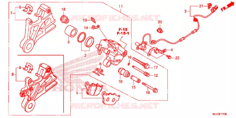 ETRIER DE FREIN ARRIERE Honda MOTO 500 CBR 2015  CBR500RAF