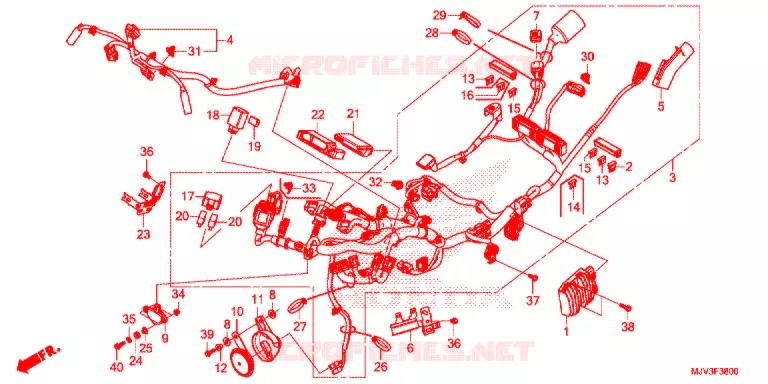 FAISCEAU DES FILS Honda MOTO 500 CBR 2015  CBR500RAF