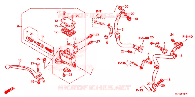 MAITRE CYLINDRE DE FREIN AVANT (ABS) Honda MOTO 500 CBR 2015  CBR500RAF