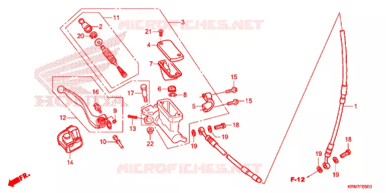 MAITRE CYLINDRE DE FREIN AVANT Honda MOTO 250 CRF 2016  CRF250RG