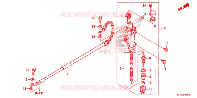 MAITRE-CYLINDRE DE FREIN ARRIERE Honda MOTO 250 CRF 2016  CRF250RG