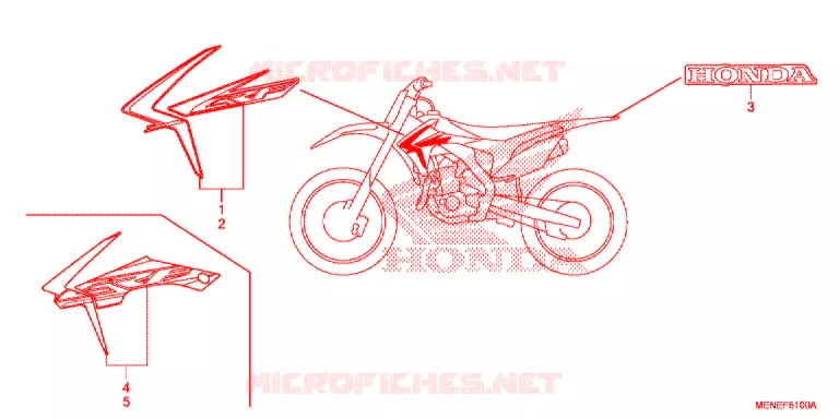 AUTOCOLLANTS Honda MOTO 450 CRF 2016  CRF450RG