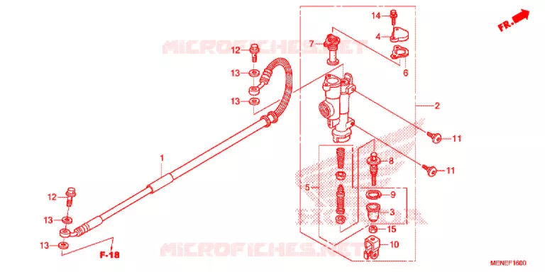MAITRE CYLINDRE DE FREIN ARRIERE Honda MOTO 450 CRF 2016  CRF450RG