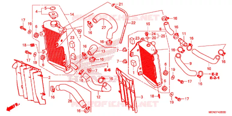 RADIATEUR Honda MOTO 450 CRF 2016  CRF450RG