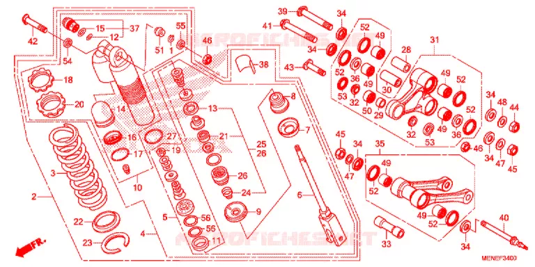AMORTISSEUR ARRIERE Honda MOTO 450 CRF 2018  CRF450RG