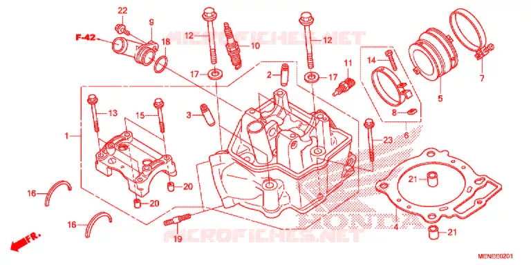 CULASSE (F/G) Honda MOTO 450 CRF 2016  CRF450RG