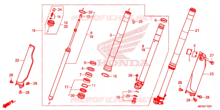 FOURCHE (F/G) Honda MOTO 450 CRF 2018  CRF450RG