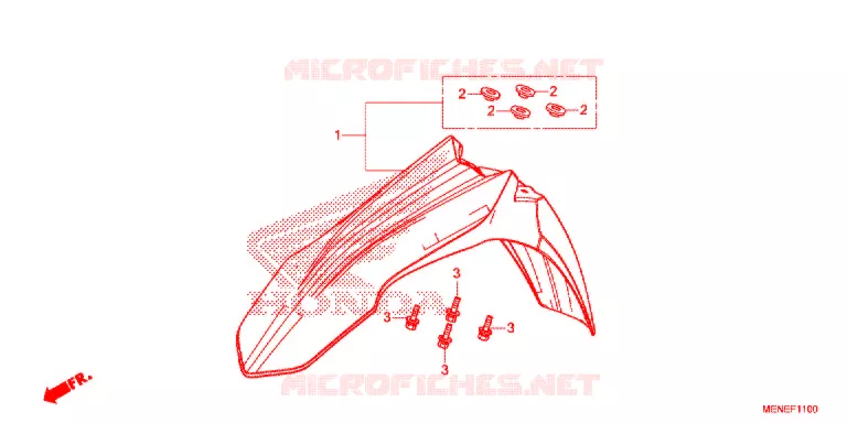 GARDE BOUE AVANT Honda MOTO 450 CRF 2016  CRF450RG