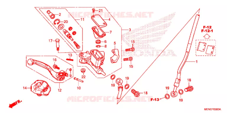 MAITRE CYLINDRE DE FREIN AVANT Honda MOTO 450 CRF 2018  CRF450RG