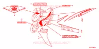 AUTOCOLLANTS (NSC50T2 6E,7ED) pour Honda VISION 50 R REPSOL de 2015