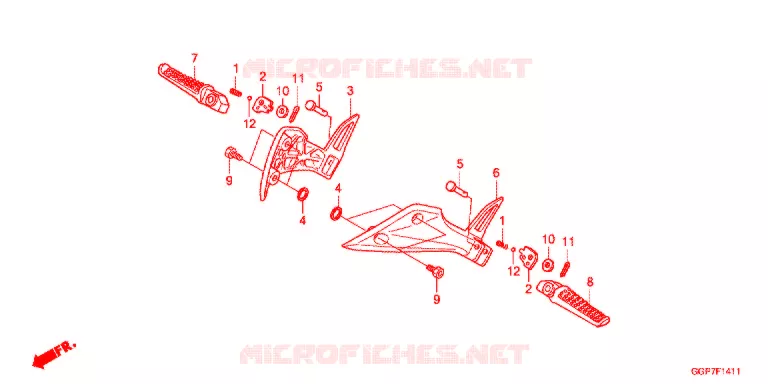 REPOSE PIED (NSC502WH/T2) Honda SCOOTER 50 VISION 2015  NSC50T2F