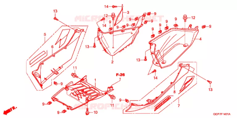 MARCHE PIEDS (NSC502WH/T2) Honda SCOOTER 50 VISION 2015  NSC50T2F