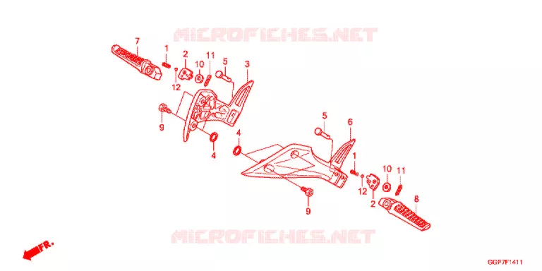 REPOSE PIED (NSC502WH/T2) Honda SCOOTER 50 VISION 2015  NSC50T2F