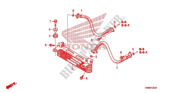 RADIATEUR D'HUILE pour Honda TRX 250 FOURTRAX RECON Electric Shift de 2013