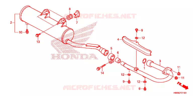 SILENCIEUX D'ECHAPPEMENT Honda ATV 250 FOURTRAX 2016  TRX250TEE