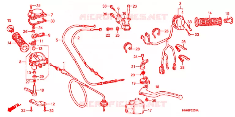 COMMODOS - POIGNEES Honda ATV 250 FOURTRAX 2012  TRX250XC