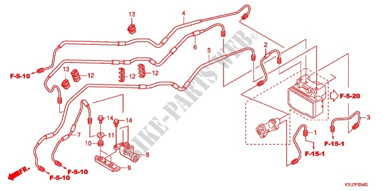 DURITE DE FREIN ARRIERE pour Honda CBR 250 R ABS TRICOLORE de 2011