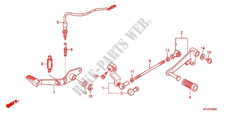 PEDALE pour Honda CBR 250 R ABS TRICOLORE de 2011